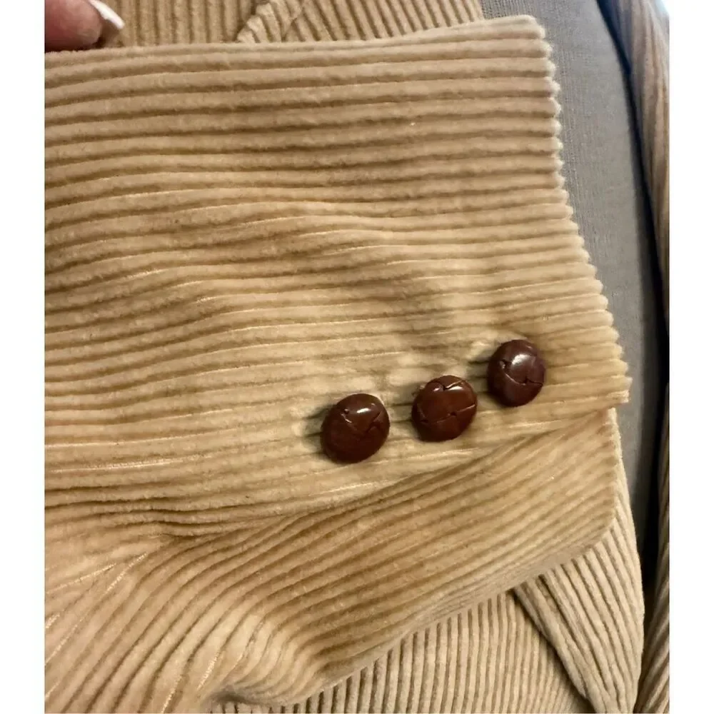 Woodmere Men’s Corduroy 2-Button Sport Coat Tan Sz. 42 Lined Substantial
